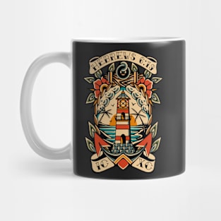 Anchor Lighthouse American Traditional Tattoo Flash Mug